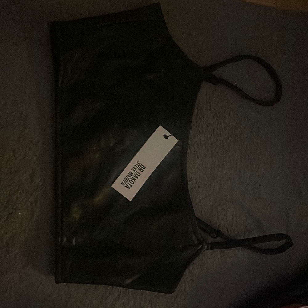 Faux leather cropped top by Steve Madden size small